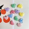 6pcs Glittering Colored Heart Shape Fridge Magnets Photo Wall Message Board Magnetic Stickers for Home Office Decoration