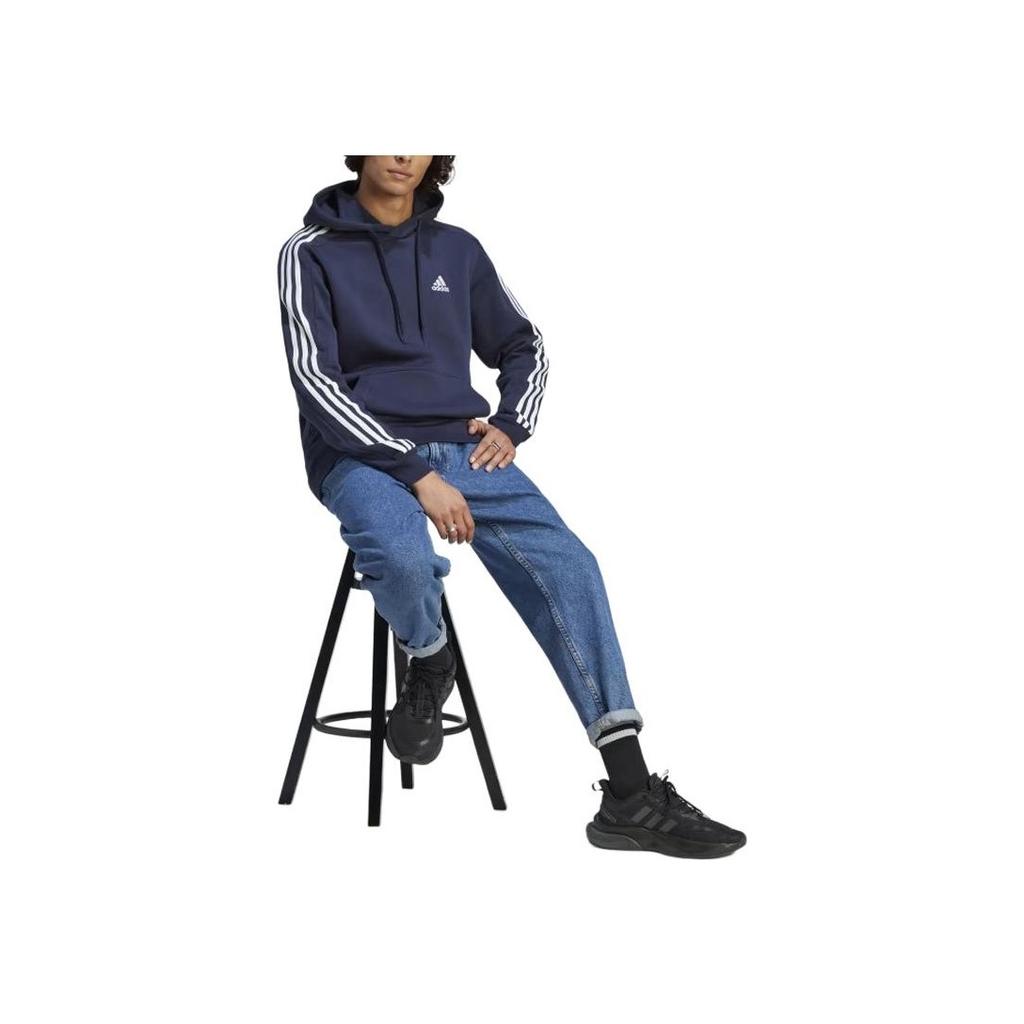 Adidas Essentials Fleece 3-Stripes Hoodie Men Hoodies Ink-Blue IJ6473