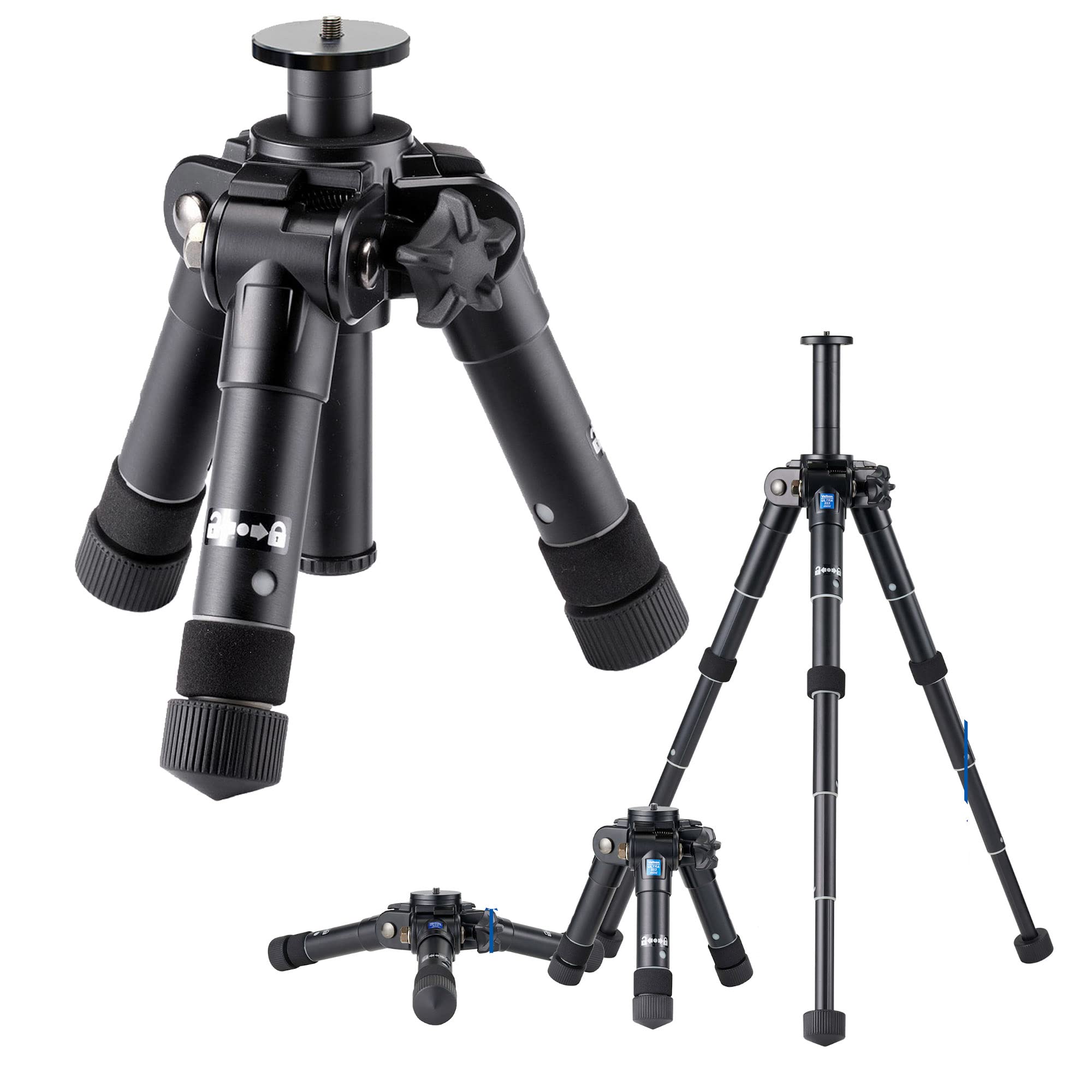 

Velbon Настольный мини-штатив Ultra 553 Mini AZ 5 секций Общая высота 55 см Ультра-замок Диаметр ноги 27 мм Компактный Легкий Свободная головка Алюминиевые ножки