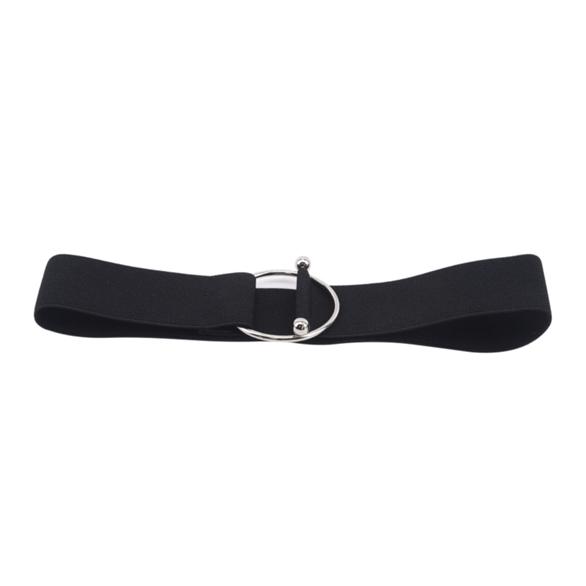Women's Elastic Belts Round Buckle Belt Fashion Simple Waistband Clothing Decoration