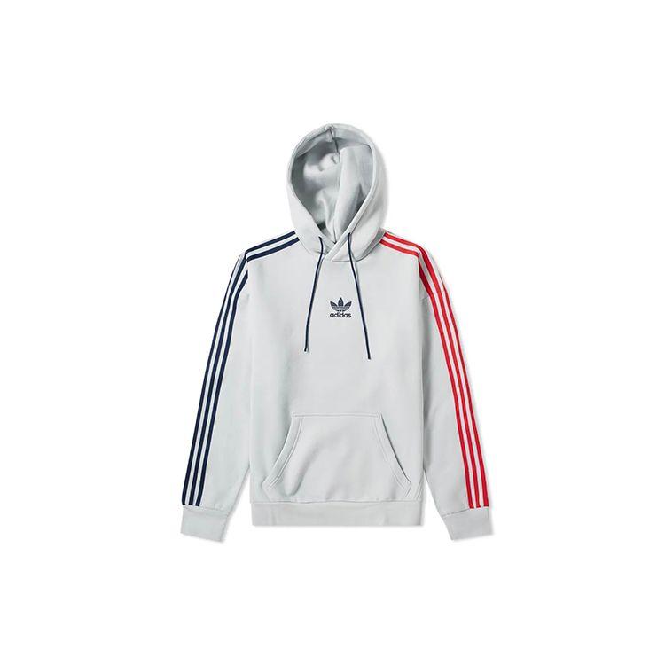 

Adidas Originals Trefoil 3-Stripe Hoodie Men Tops Grey EC3673
