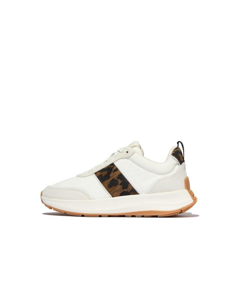 Fitflop [F-Mode] Women'S Leopard Suede Mix Platform Sneakers - Urban White/Chocolate Mix (Ft59K2N061)