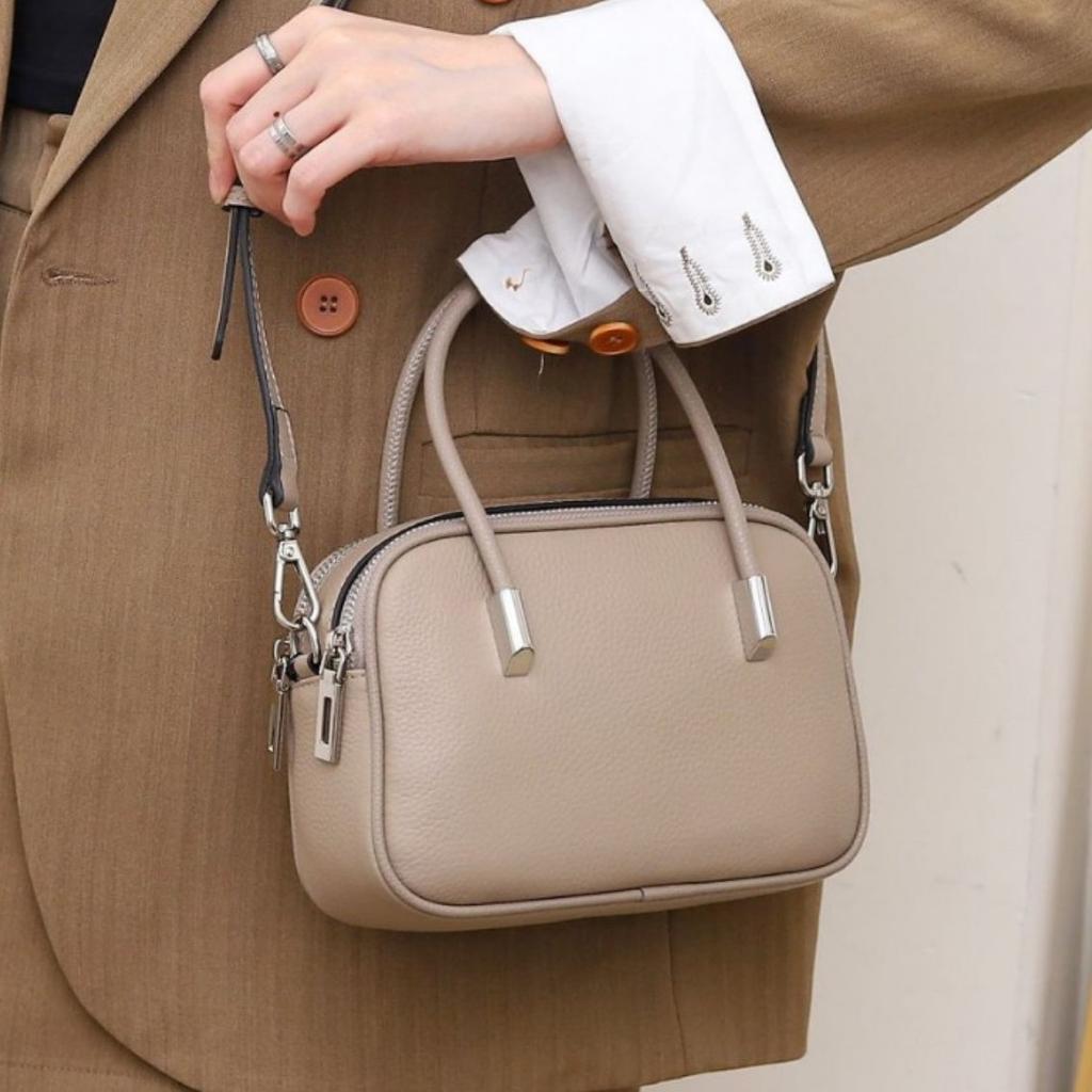 Cowhide Bags, Shell Bags Are Popular and Fashionable Niche, Women's Single Shoulder Practical Soft Portable Diagonal Cross Pillow Bag