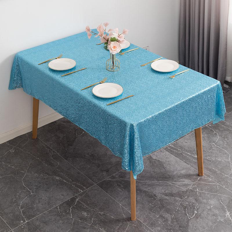 Sequin Tablecloth Sparkle Sequin Table Cover Linens Overlay Runners for Wedding Birthday Party Baby Shower Banquet Glitter Rectangle Tablecloth