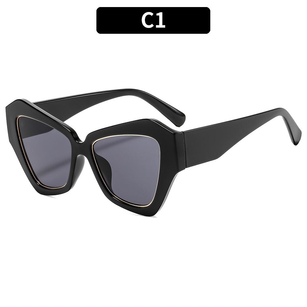 European And American New Fashion Irregular Large Frame Sunglasses Personalized Versatile Casual Cat Eye Sunglasses Advanced Women S Glasses