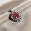 Gesi'en Luxury Ice Flower Pendant with Inlaid Pink Zircon