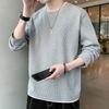 Camiseta de Manga Larga para Hombre Primavera y Otoño Delgada Tendencia de Moda Guapo Top para Hombre Capa Base Grande