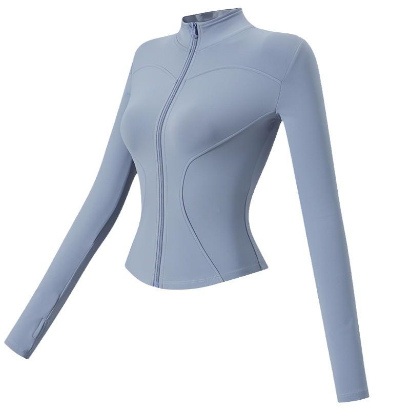 Women's Slim Fit Fleece Fitness Jacket - Long Sleeve Running, Training, Pilates, and Yoga Top
