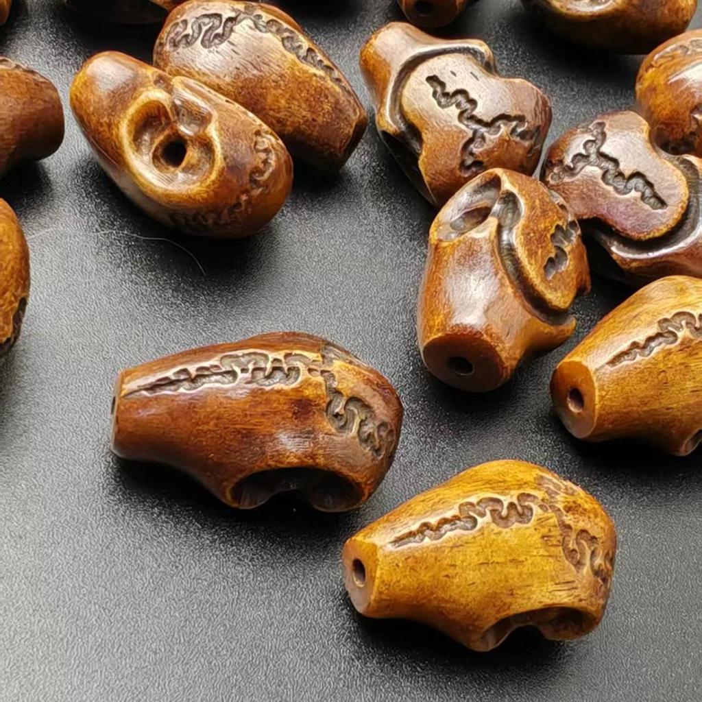 Antique Yak Bone Carved Bracelet, 2.2 X 1.5, Unique Loose Bead Jewelry