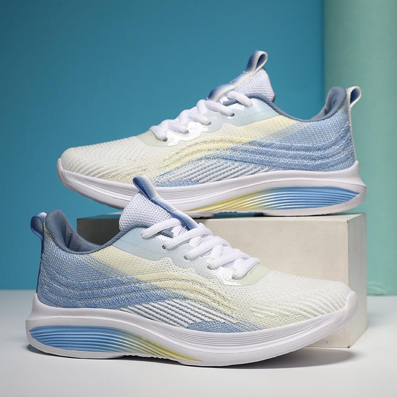 Sneakers Women's 2025 Summer New Fly-woven Mesh Breathable Running Shoes Couple Large Size Non-slip and Wear-resistant Walking Shoes