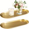 Decorative Tray Bathroom Vanity Tray for Dresser Counter, Stainless Steel Jewelry Dish Tray for Decor, Perfume Candle Organizer
