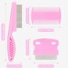 3‑Pcs Pet Flea Comb Set, Stainless‑Steel Fine‑Tooth Grooming Combs for Cats & Dogs, Fur Cleaning Debris Removal Tool