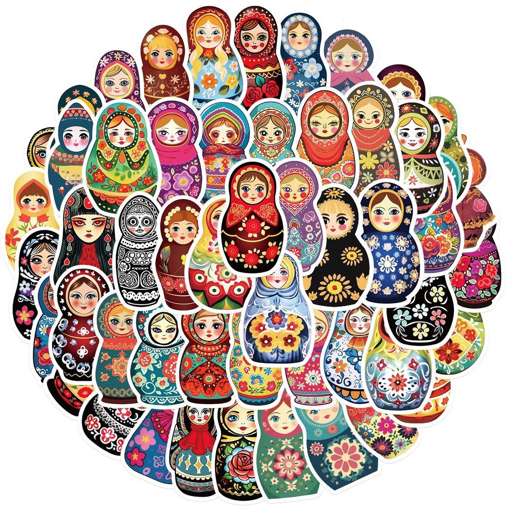 52 Cartoon Russian Nesting Doll Graffiti Stickers Personalized Decorative Guitar Notebook Suitcase DIY Waterproof Stickers