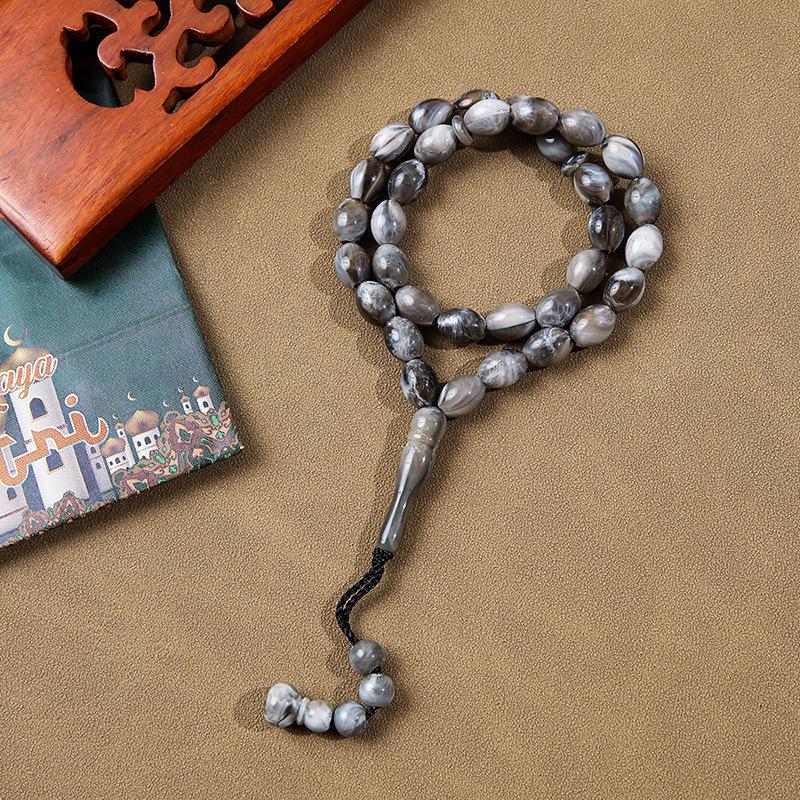 

33-намисто Бодхі Мусульманські чотки Китиця Браслет сірий колір
