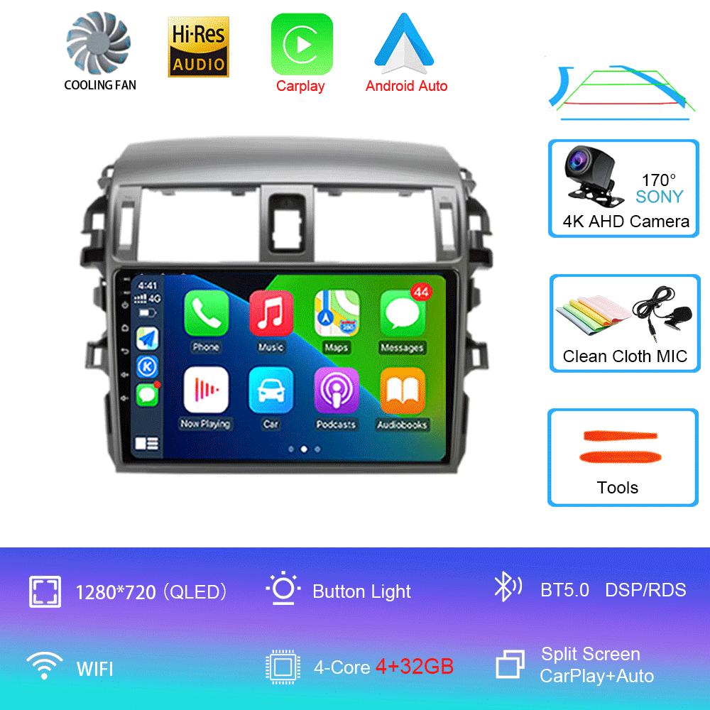 

Android 14 Carplay для Toyota Corolla E140/150 2007 2008 2009 2010-2013 Мультимедийный автомобильный радиоплеер GPS 2din головное устройство стерео BT