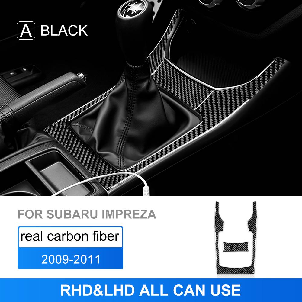 Real Soft Carbon Fiber Sticker For Subaru Impreza 2009 2010 2011 Manual Car Gear Shifter Console Panel Interior Accessories