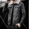 Neue Lederjacke Herren Pelz Integrierte Pu-Lederjacke Motorrad Revers Herren Samtverdickte Lederjacke Koreanische Version Slim Fit