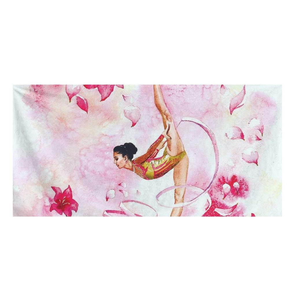 Watercolor Gymnastic Elegant Dance Girl Beach Towel Ballet Girl Soft Absorbent Bath Towel Quick Dry Towel for Bathroom Hotel Gym
