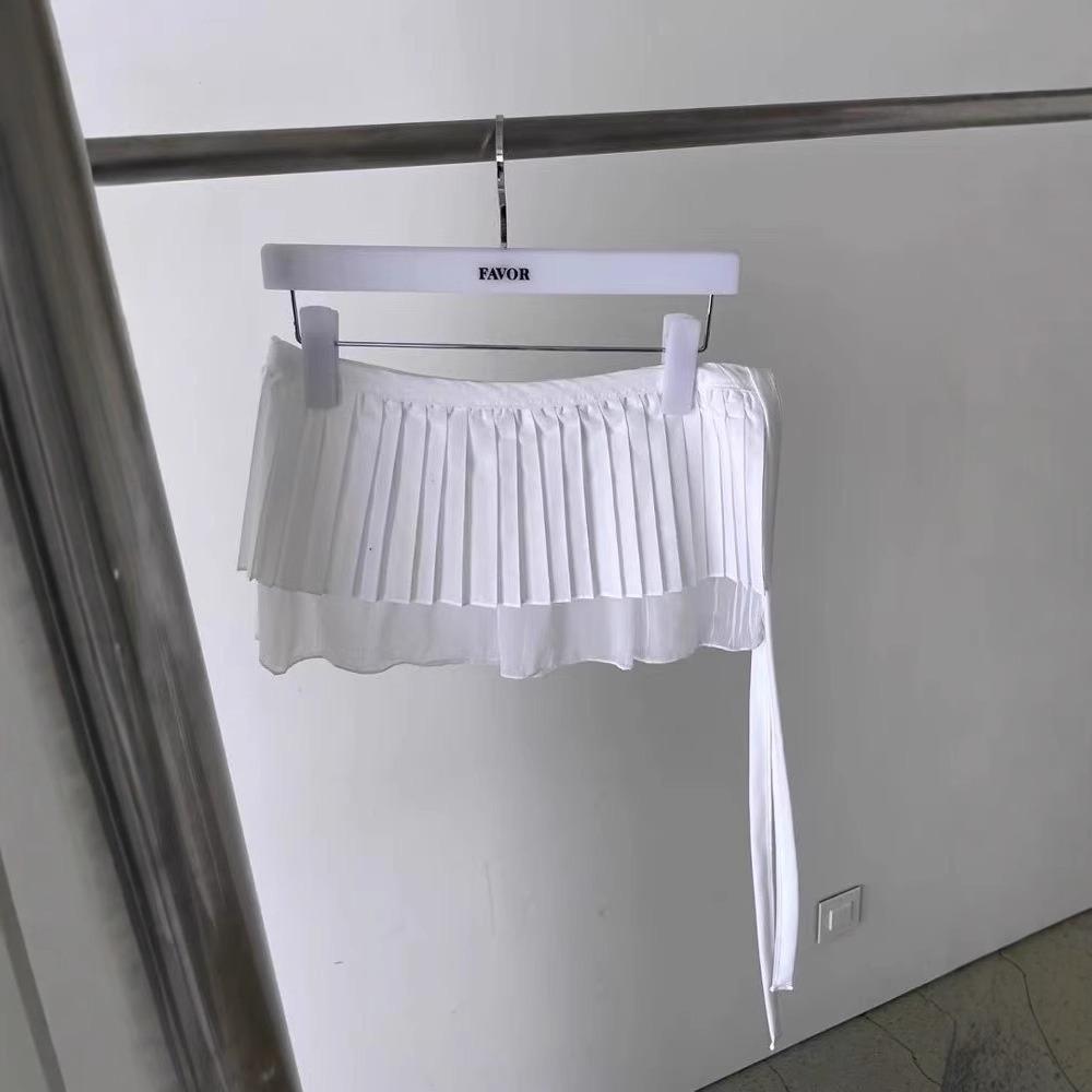 

Hip-hop Ruffled Edge Waistband Sweet Lace Up Hip Scarf Waist Accessories Style 1-White