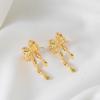 Eco-friendly Gold Bow Trendy Alloy Earrings