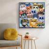 Barva Roztomilá kočka Animace Obrazy na zeď Malba na plátně Plakáty a grafiky Fotografie Dětský pokoj Obývací pokoj Home Decorati
