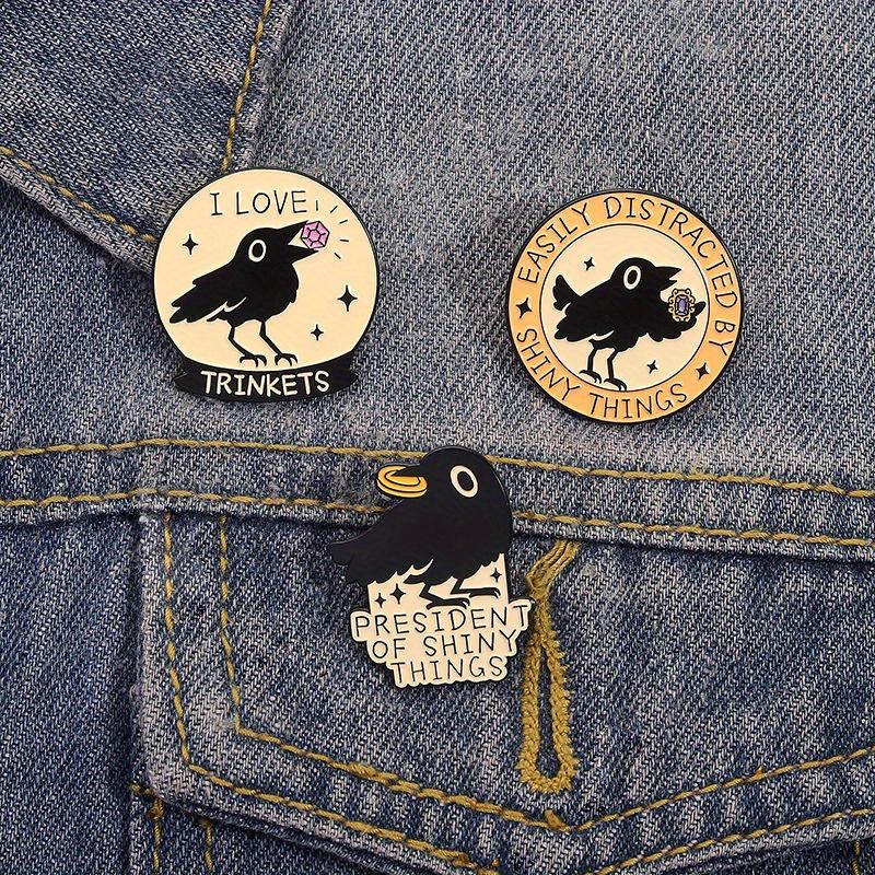 1pc Cute black bird pin -Alloy Metal Brooch for Jackets, Bags, Hats - Gifts for Women, Bird Lovers, Everyday Accessories
