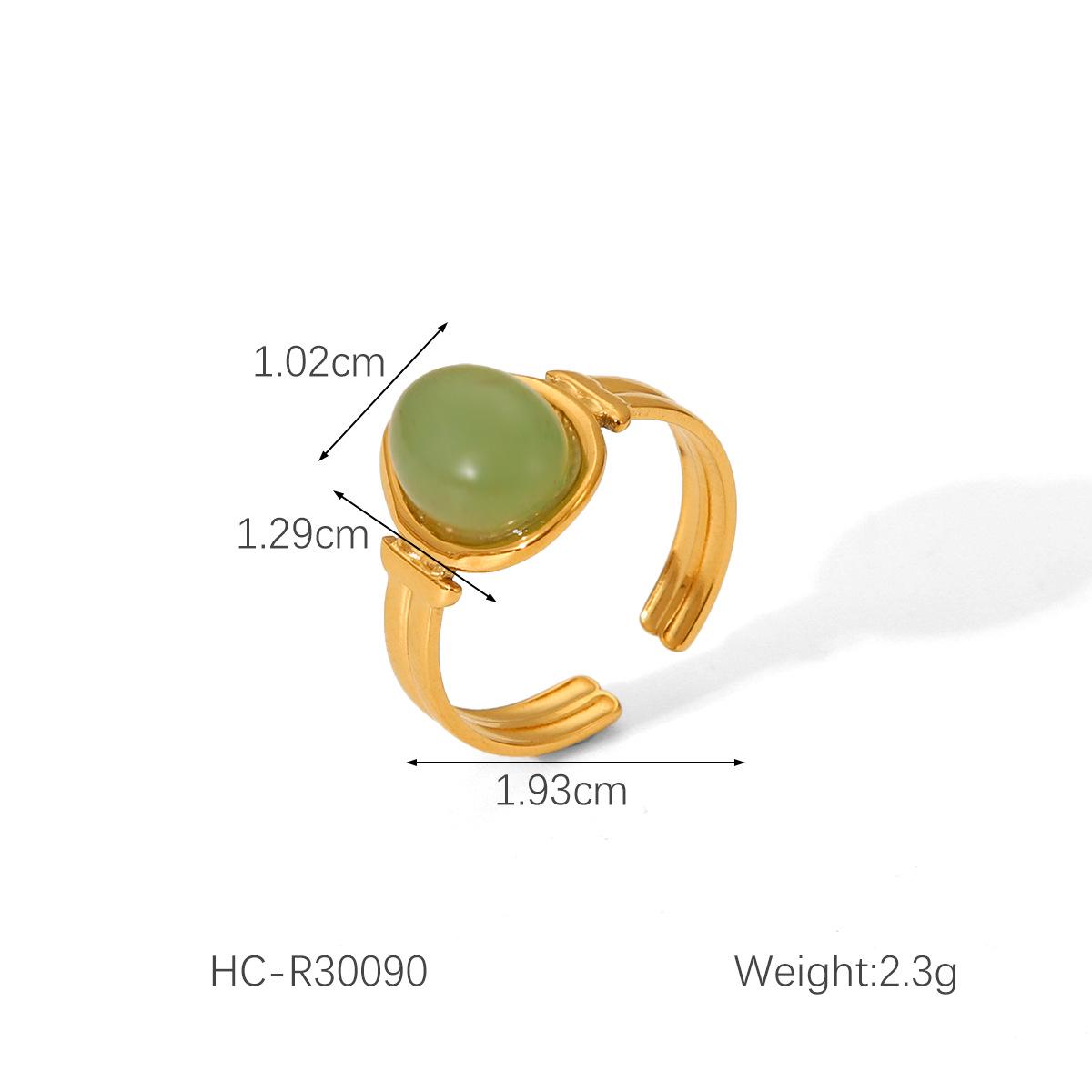 

Французское ретро кольцо из натурального камня из нержавеющей стали - Женское роскошное модное украшение из титановой стали