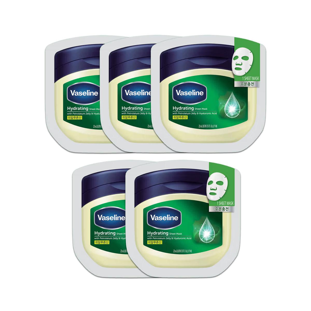 Vaseline Hyaluronic Acid Moisture Boost Sheet Mask – 23 ml(5 Sheets/10Sheets/20Sheets) Hyaluronic x 5Sheets