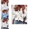 Elegant Womens Long Sleeve Shirts Blouse With Ruffle V Neck And Plus Size Options