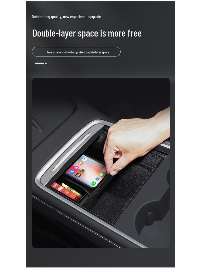 Refreshed Tesla Model Y 3/6-Seater Center Console Armrest Storage Box