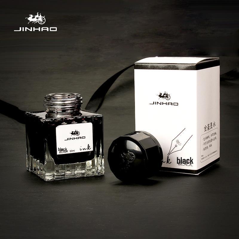 Jinhao 5001 Ink: Non-clogging, Erasable Ink Available In Black-Blue, Blue-Blue, Black-Red; Five Colors, 50ml Bottle.