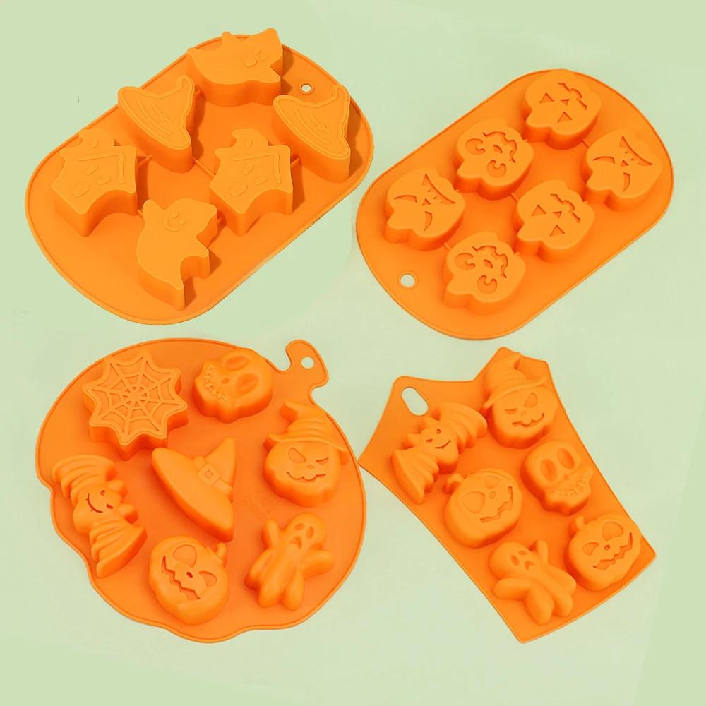 3D Silicone Halloween Cake Mold Pumpkin Ghost Shape Mould for Making Cookie Candy DIY Cake Decoration Tools Baking Accessories