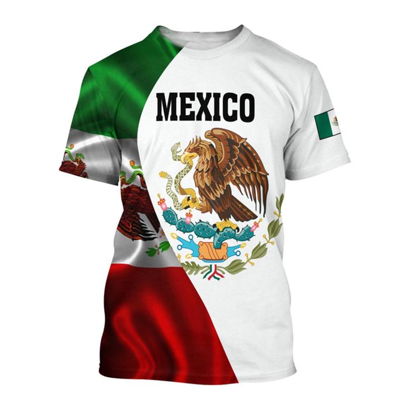 Summer Mexico T-Shirts Mexican Flag 3D Print Streetwear Men Women Fashion Oversized Short Sleeve T Shirt Kids Tees Tops Clothing