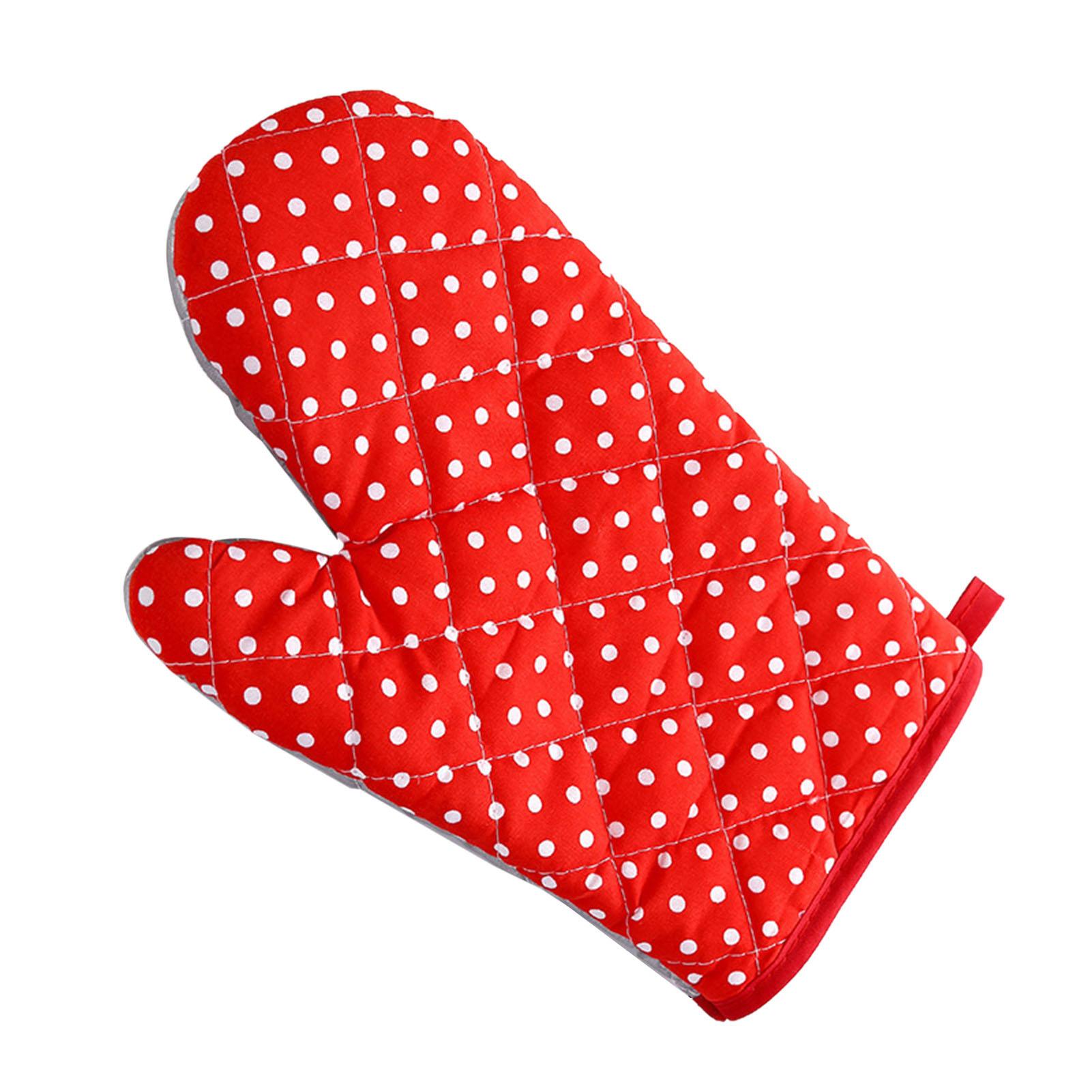 

Oven Mitts Thickened Heat Resistant Hand Protection Comfortable Fit Baking Gloves for Microwave Kitchen Red