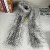 Luxury Plush Long Fluffy Scarf with Tassel Winter Outdoor Warm Versatile Thick Shawl Neckerchief for Women