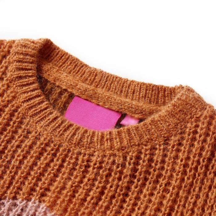 Pull-over tricoté pour enfants cognac 5 dimensions disponibles