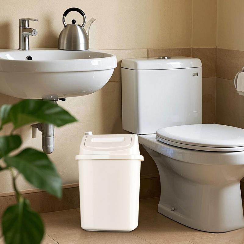 Swing Top Trash Can 3.17 Gallon Kitchen Trash Can Wastebasket Space Saving Recycling Bin Indoor for Under Counter Dormitory