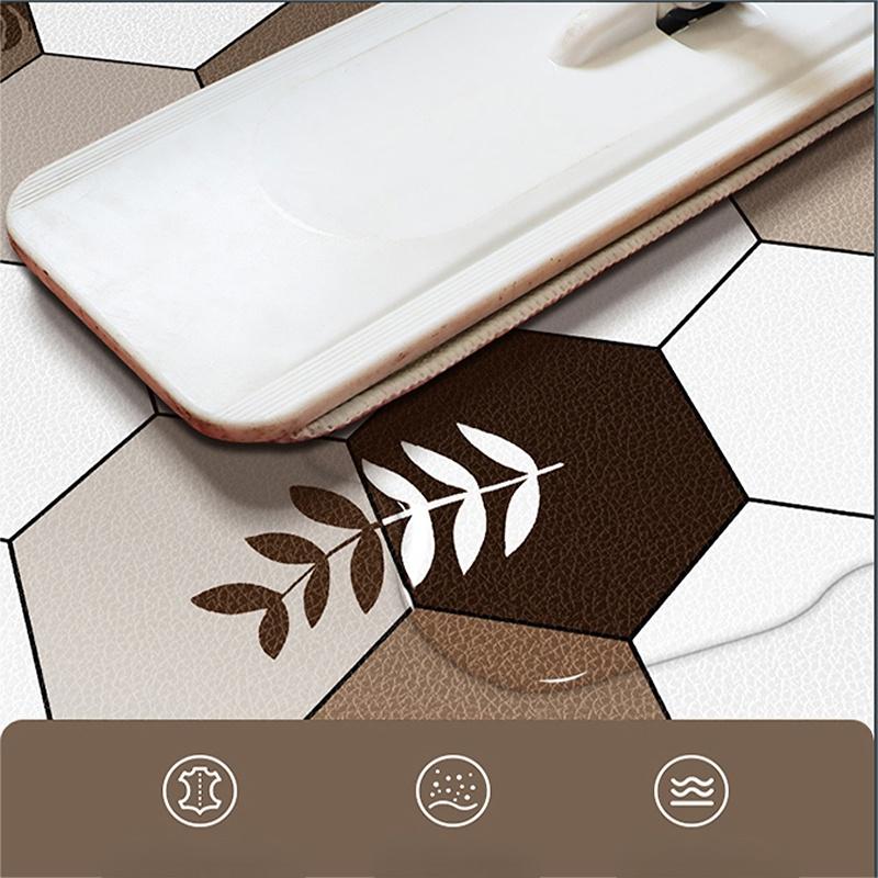 Home Kitchen Anti-oil Anti-slip Carpet PVC Leather Entrance Rugs Large Area Balcony Carpets Modern Living Room Decoration Rug