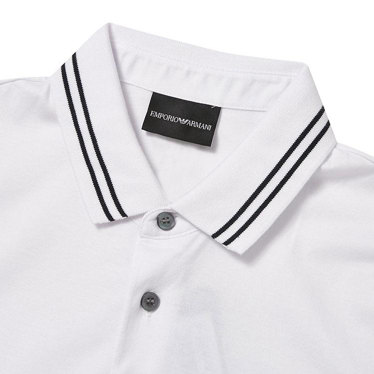 Emporio Armani Letter Logo Casual Short Sleeve Polo Shirt Men polo shirts White 3H1FN4-1JCQZ-0F130