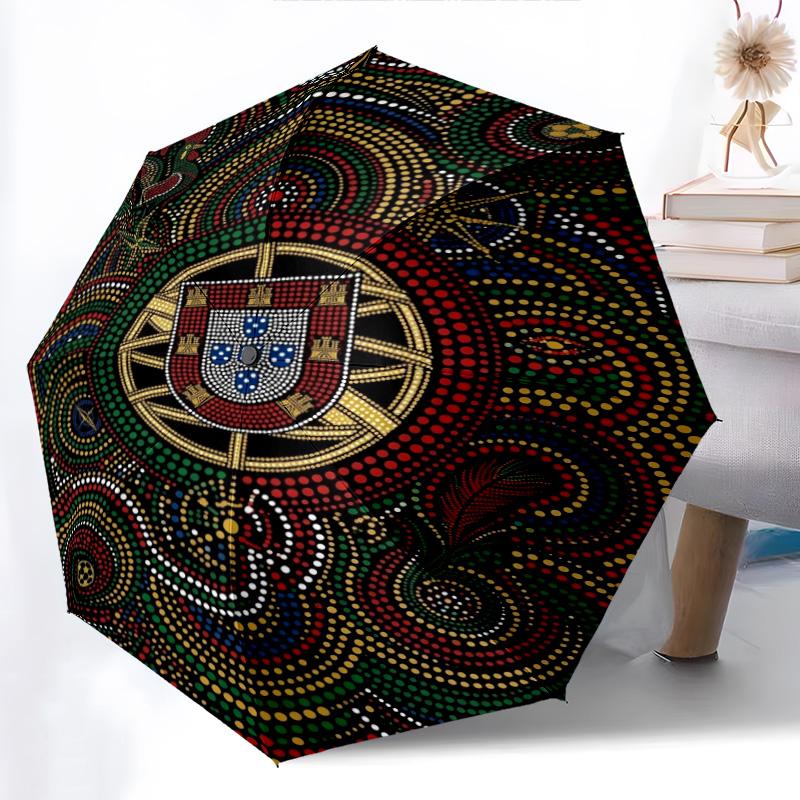 Portuguese Heritage Emblem Folding umbrella Portable durable Sun umbrella light travel