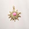 Trendy Sun Pendant Copper Gold-Plated Drip Oil DIY Jewelry: Necklace, Bracelet, Earring Accessories for Women