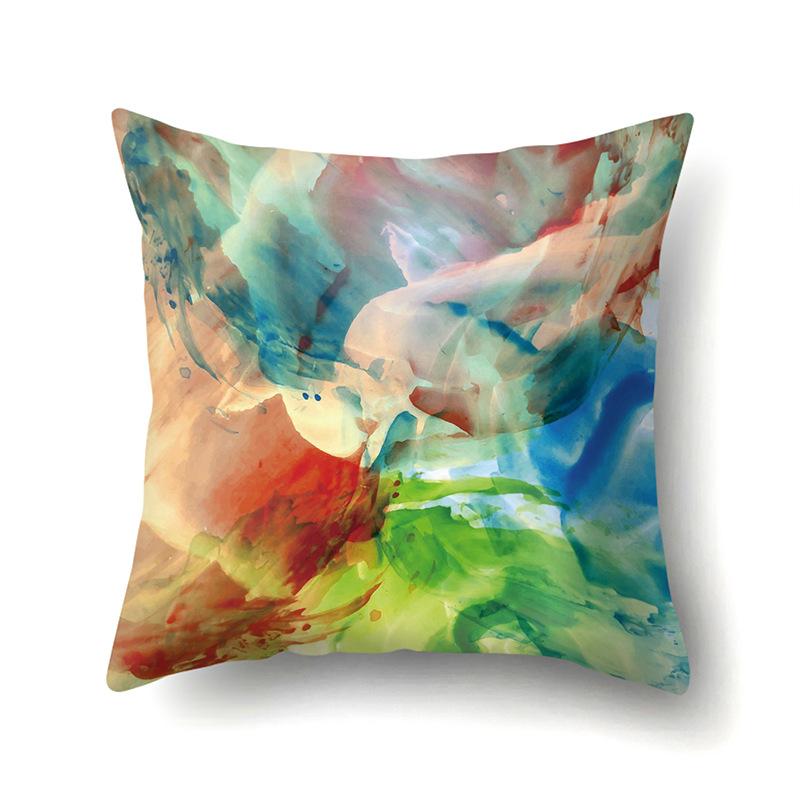 Nordic Modern Abstract Ins Style Polyester Pillow Case Car Decoration Home Printed Waist Cushion Pillow Case