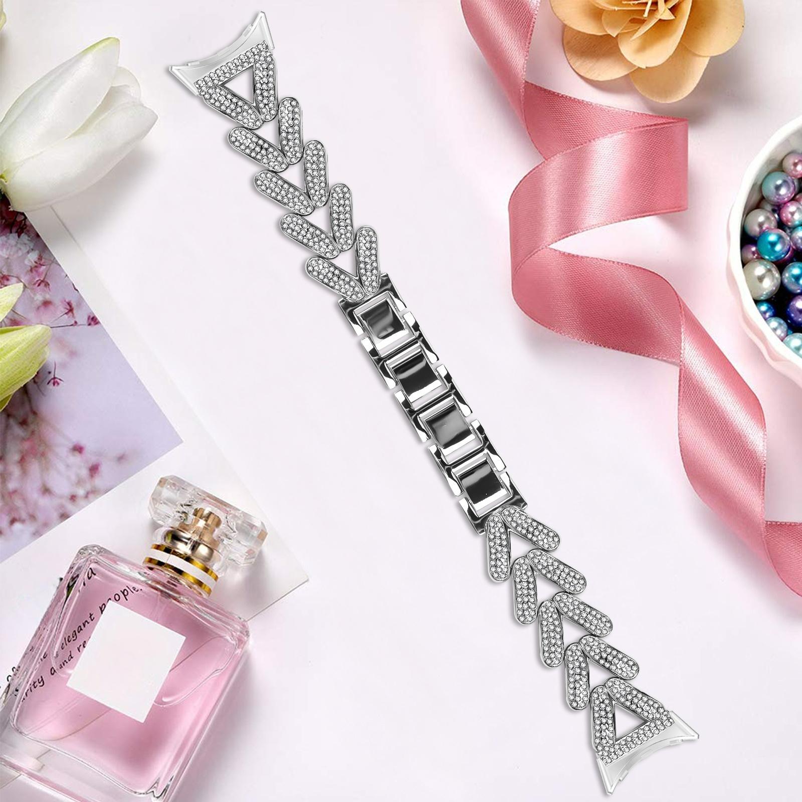 

Diamond Love Heart Watch Strap for Google Pixel 41 45mm Bands Wristband Metal Bracelet for Pixel Watch 1 2 3 4 Detachable Correa for pixel 1234 41mm срібний