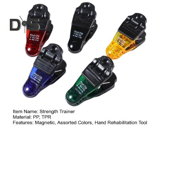 Set da 5 Pezzi Pinza Allenatore Forza Dita Pinza Magnetica Graduata Esercitatore Pollice Colori Assortiti Rafforza Presa Mano Strumento Riabilitazione Mano