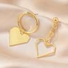 2022 Korean Fashion 18k Gold Plated Rhinestone Heart Shape Earrings Purple Crystal Heart Drop Earrings for Women