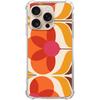 Retro 70er Jahre Blumen Handyhülle Kompatibel mit iPhone 16 Pro, Vintage Vibe Rot Orange Rosa Blumige Handyhülle für iPhone 16 Pro, Coole TPU Bumper Hülle