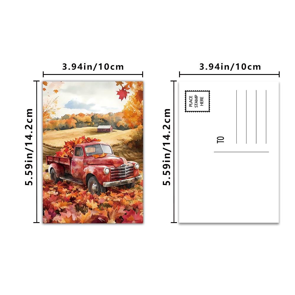 32pcs, Autumn Fairy Tale Postcards, Harvest Season Postcards, Wall Stickers, Mailing Cards, Greeting Cards, DIY Postcards, D