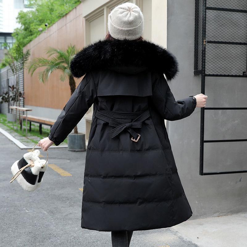 Winter Korean Women's Long Sections of Cotton Clothing Large Size Slim Knee-high Thickened Ladies Cotton Jacket