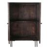 Buffet Haut - Bois De Manguier - 84 X 43 X 151 Cm - Naturel Et Doré - 2 Portes - Élégant