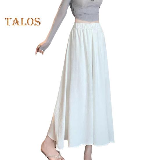 Damen Freizeithose, elastisch, hohe Taille, einfarbig, übergroß, weites Bein, Rock, Urlaub, Arbeit, Schule, Sommerhose